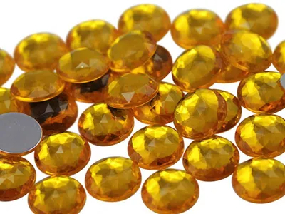 Runde Acryl-Ziersteine 18 mm, Gold Topas, 30 Stück