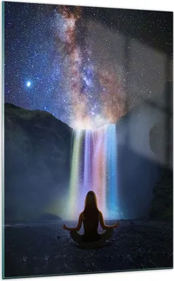 Produktbild von Bilder auf glas - Einteilig - Wasserfall die Sterne Meditation - 70x100cm - Glasbilder - Wandbilder - Bilder - Wanddekoration aus Glas - Glas Bilder - Wandbild auf Glas - GPA70x100-4774