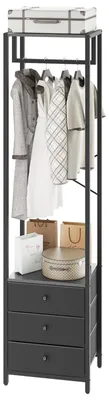 Produktbild von Freistehender Kleiderständer mit Vlieslade für Kleidung und Accessoires