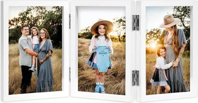 Produktbild von Bilderrahmen für 3 Fotos 13x18 cm Weiß Holz mit Glasfront