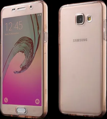 Produktbild von Crystal Case Hülle für Samsung Galaxy A5 2016 Pink Rahmen Full Body