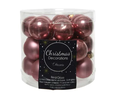 Produktbild von Weihnachtskugeln Glas 2,5cm 24 Stück - Samtpink