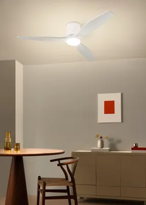 Produktbild von CREATE - WIND CALM CUSTOM RATTAN - Leiser Deckenventilator 40W Ø132 cm 100% Holz mit LED-Licht an Gehäuse und Lampe