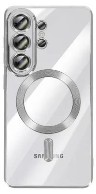 Produktbild von Avizar, MagSafe Hülle stoßfest mit Chromrahmen Galaxy S26 Ultra, Silber