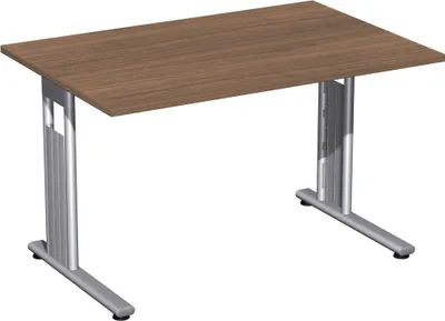 Produktbild von Gera Flex Schreibtisch feste Höhe, 1200x800x720, Nussbaum/Silber