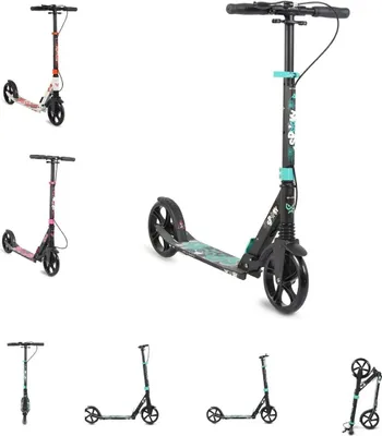 Obrázek produktu pro Dětská koloběžka Byox Spooky skládací, do 100 kg, brzda, přední tlumič, ABEC-7 v tyrkysové barvě