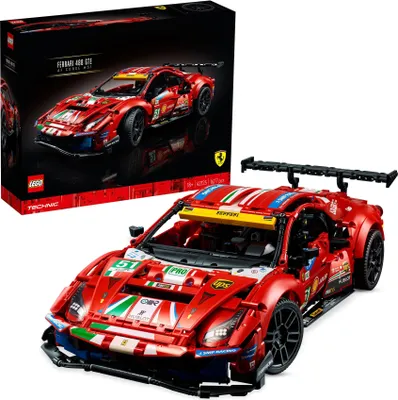 Produktbild von LEGO 42125 Technic Ferrari 488 GTE “AF Corse #51” Supersportwagen, exklusives Sammlermodell, Modellbausatz für Erwachsene