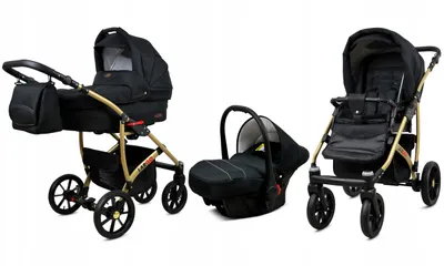 Obrázok produktu pre BabyLux® Largo | Kočík 3v1 Bambimo | Black | Kombi set kočíka | Buggy + Baby