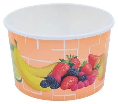 Produktbild von 50x Eisbecher Pappe rund 340 ml Ø 101mm Höhe 63mm "Fruchtreigen"