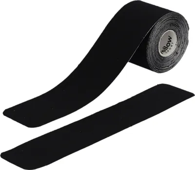 Produktbild von yellowSPORT yellowPRECUT TAPE - Kinesiotaping Tape - Fertige I-förmige Pflaster - Schwarz - 20 Anwendungen x 25 cm