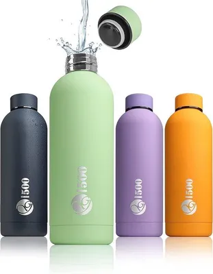 Productafbeelding van Roestvrij Stalen Thermosfles 500 ml - Lekvrije Drinkfles voor Reizen