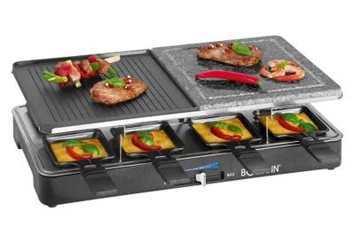 Immagine prodotto di Griglia per raclette BOMANN, 8 pezzi in pietra naturale e piastra in ghisa reversibile RG 2279 CB