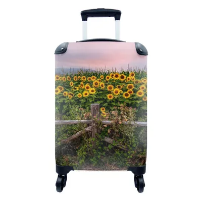 Produktbild von MuchoWow® Koffer Handgepäck Trolley Rollkoffer Kleine Reisekoffer mit 4 Rollen - Sonnenblume - Blumen - Pflanzen - Cabin Size < 55x40x23 cm & 55x40x20 cm - Fotokoffer - Kabinenkoffer - Boardgepäck - Reise-Box - Reisekoffer - Reisegepäck - Koffer mit Bild - Trolley für Kinder