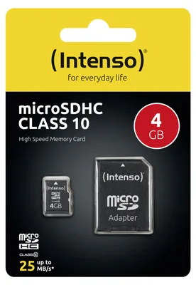 Immagine prodotto di Scheda SD MicroSD 4GB Intenso Class10 incl. adattatore SD