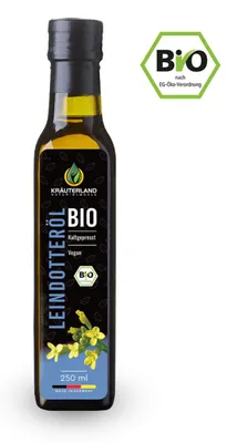 Produktbild von Kräuterland Leindotteröl 250ml kaltgepresst aus biologischem Anbau Camelina-sativa-öl