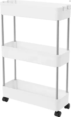 Immagine prodotto di Carrello portaoggetti, design a 3 livelli, facile mobilità, BIANCO