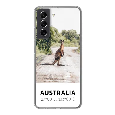 Produktbild von MuchoWow® Handyhülle Schutzhülle Hülle für Samsung Galaxy S21 FE Känguru - Australien - Tiere Silikon Softcase Handy Hülle - Mobiltelefonhülle