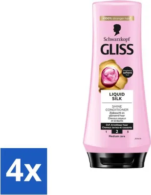 Immagine prodotto di Gliss Balsamo riparatore per capelli con seta liquida per capelli setosi - 200 ml - Value pack - 4 pezzi