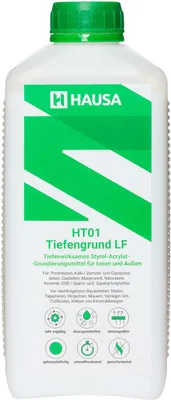Produktbild von Hausa Tiefengrund gebrauchsfertige Grundierung für Innen und Außen Für Wände 1L , Böden, und Decken tief eindringendes, schnelltrocknendes