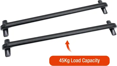 Immagine prodotto di Portapacchi - Traverse - Universale per auto a 4-5 porte - Larghezza regolabile - Chiudibile a chiave - Alluminio - Portata 75 kg - Nero