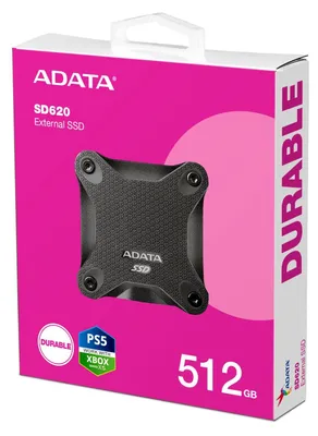 Zdjęcie produktu dla ADATA SD620, 512 GB, Micro-USB B, 3.2 Gen 2 (3.1 Gen 2), 520 MB/s, 10 Gbit/s, Czarny