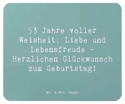 Produktbild von Mr. & Mrs. Panda Mauspad Spruch 93. Geburtstag - Meeresbrise - Geschenk, Jubiläum, laptop mousepad, Mouse Pad, mausteppich, Happy Birthday, mousematte, besondere Momente