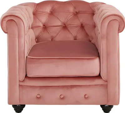 Produktbild von CHESTERFIELD Sessel - Pastellrosa Velours