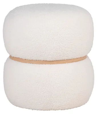 Image de Milford pouf bouclé Ø38cm blanc.