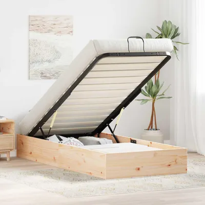 Immagine prodotto di Maison Exclusive - Letto a panca con contenitore, finitura naturale, 90 x 190 cm