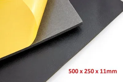 Produktbild von Variotex DSM Matte (Größe 500 x 250 x 11mm selbstklebend) Schallschutz Schaummatte für Motorhaube Dämmmatte Dämmschaummatte Oldtimer Schallabsorber Fahrzeugdämmmung