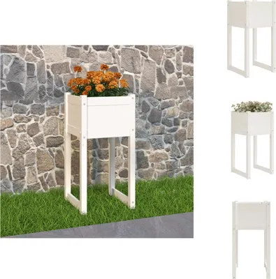 Obrázok produktu pre vidaXL Kvetináč biely 40x40x81 cm z masívneho borovicového dreva - Kvetináče a sadenice