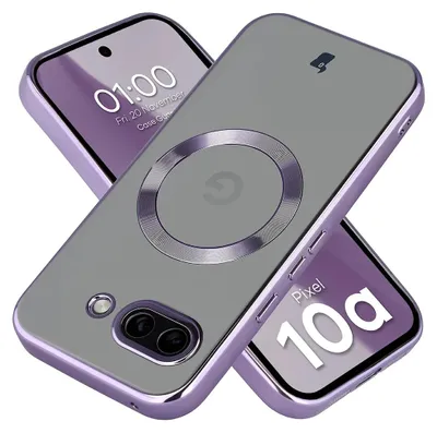 Produktbild von Handyhülle mit Kameraschutz und Magnetring für Google Pixel 10a, Bizon Case GuardO, Transparent-Violet