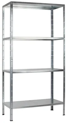 Produktbild von SCHULTE Regalwelt Steckregal mit 4 PowerMAX Fachböden, 70 kg Tragkraft, 200x100x50 cm (HxBxT), verzinkt (Lagerregal, Werkstattregal, Kellerregal