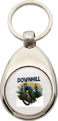 Produktbild von Huuraa Schlüsselanhänger Downhill Bike Metall Schlüsselring Einkaufswagenchip Geschenkidee