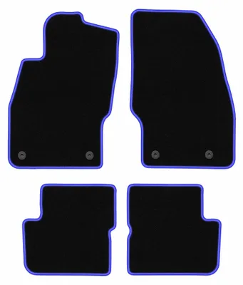 Image de Tapis de sol en moquette pour Opel Corsa D 2006-2015 (à hayon) – jeu 4 pièces, noir/bleu, sur mesure – Wielganizator CARLUX