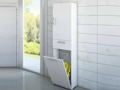 Image de Aryanne - Armoire Polyvalente 2 Portes, 45x195h cm Blanc, 2 Étagères Italy