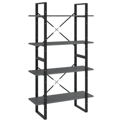 Image de vidaXL Bibliothèque 4 étagères Gris 80x30x140 cm Pin massif