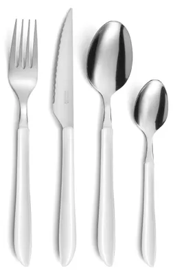 24-tlg. Besteckset für 6 Personen, Edelstahl 18/0, Weiß, 2,5 mm
