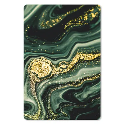 Produktbild von MuchoWow® Mauspad Mousepad Marmor - Gold - Glitter - Grün - Marmoroptik - Luxus 18x27 cm - Mousepads - Maus Mat - Pad - Mausunterlage