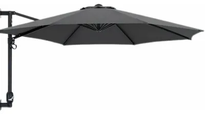 Obrázek produktu pro Slunečník, 230 cm, tmavě šedý, voděodolný, hliníková konstrukce, s klikou, s funkcí naklápění