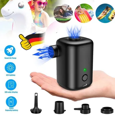 Produktbild von Elektrische USB Akku Luftpumpe Pool Schlauchboote Luftmatratze Gebläse 3000mAh