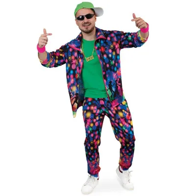 Produktbild von Trainingsanzug 80er Jahre Retro Proll Jogginganzug bunt Sportanzug Assi-​Anzug Mottoparty Bad Taste (XL)