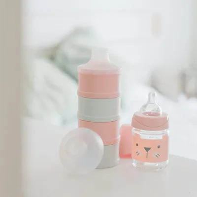 Image de Suavinex Hygge, biberon pour bébé, 150 ml, motif chat rose | Débit libre, dès la naissance (0+)