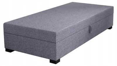 Produktbild von TAPCZANY24 - Boxspringbett Iwo 80x195x42 cm mit Taschenfederkern Matratze, Bett mit Matratze, Polsterbett mit Bettkasten, Gepolstertes Einzel Bett, Schlafsofa - Grau