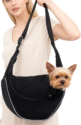 Imagen del producto de Bolsa para perros y gatos pequeños, con malla transpirable, correa de hombro ajustable, color , ideal para transportar a tu mascota