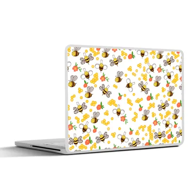 Produktbild von MuchoWow® Laptop Aufkleber Sticker Cover Honig - Biene - Blumen - Frühling 30x22 cm - Laptop-Sticker