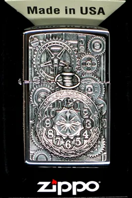 Immagine prodotto di Zippo accendino Pocket Watch cromato antivento a benzina ricaricabile