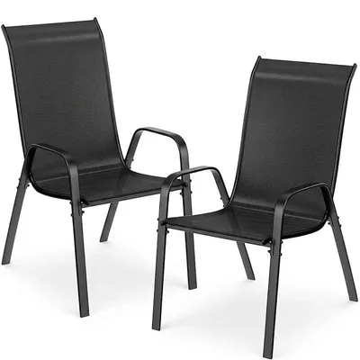 Immagine prodotto di Set di 2 sedie da giardino impilabili YTC-301, portata 150 kg, nero