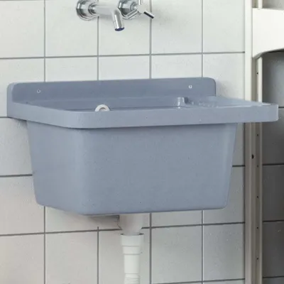 Produktbild von Eleganter Ausgussbecken Wandmontage Grau 50x35x24 cm Harz GermanyMöbel 94895 - Spülen