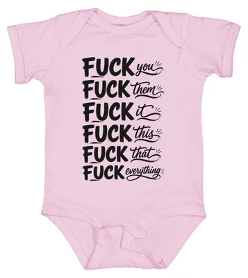 Produktbild von Fuck You Them It This That Everything Lustig Sarkasmus Ironie Zynismus Baby Body, Pink, 6/12